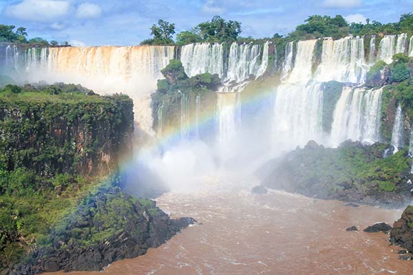 Iguazu falls on the border of Argentina and Brazil